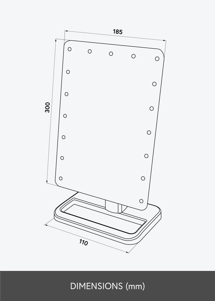 KAILA Καθρέφτης μακιγιάζ LED m. Ηχείο Bluetooth Χρυσό ροζ 18x30 cm