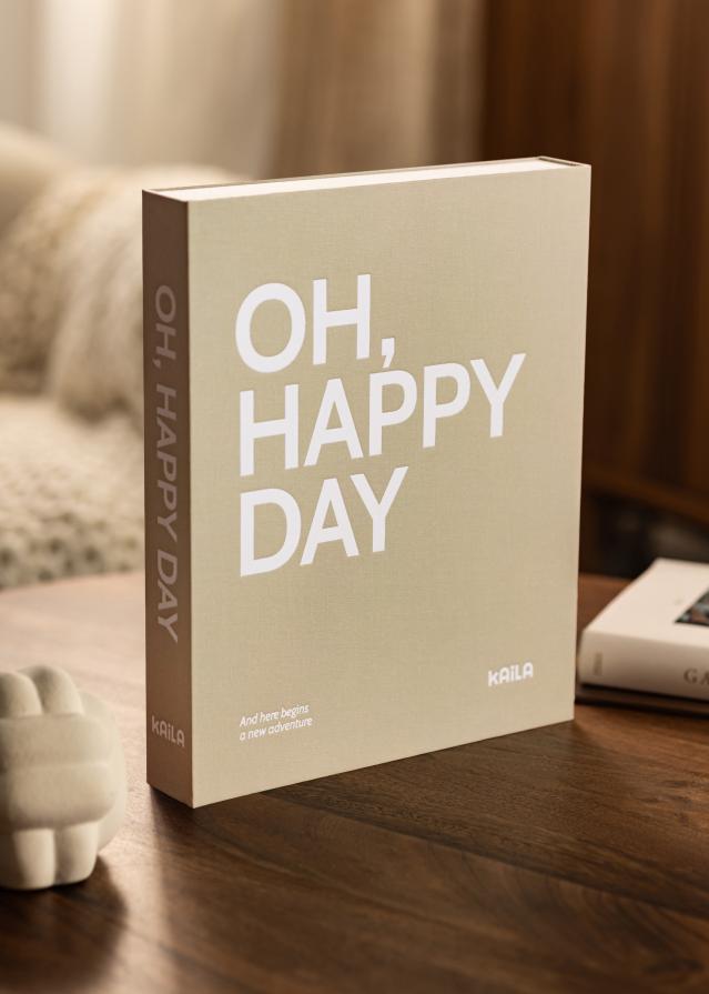 KAILA OH HAPPY DAY Grey - Coffee Table Photo Album (60 Μαύρες σελίδες)