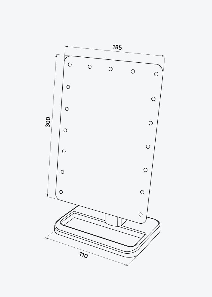 KAILA Καθρέφτης μακιγιάζ LED m. Ηχείο Bluetooth Χρυσό ροζ 18x30 cm