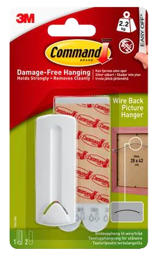 3M Command Βάση πίνακα για Καλώδιο Λευκό - 2,2 kg