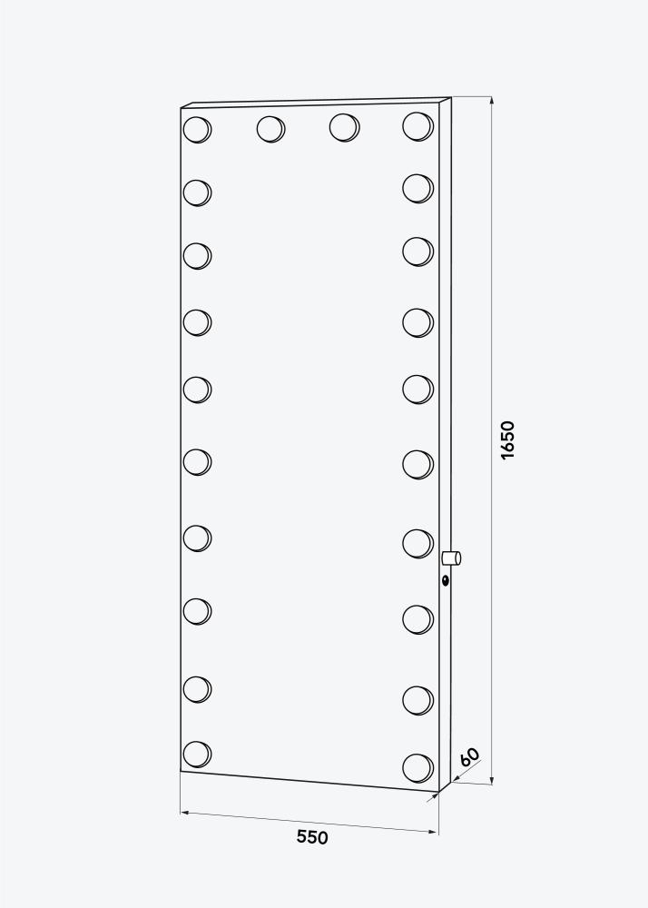 KAILA Καθρέφτης πεύκο LED Ασημί 55x165 cm