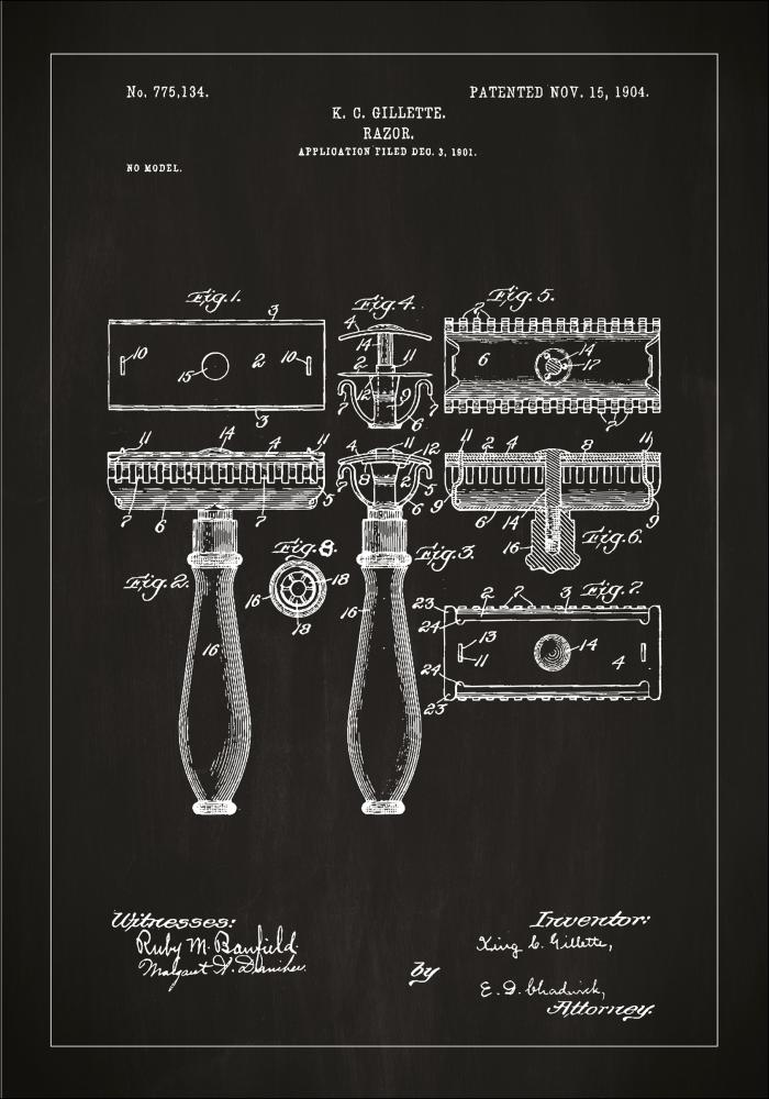 Σχέδιο διπλώματος ευρεσιτεχνίας - Ξυράφι - Μαύρος Αφίσα