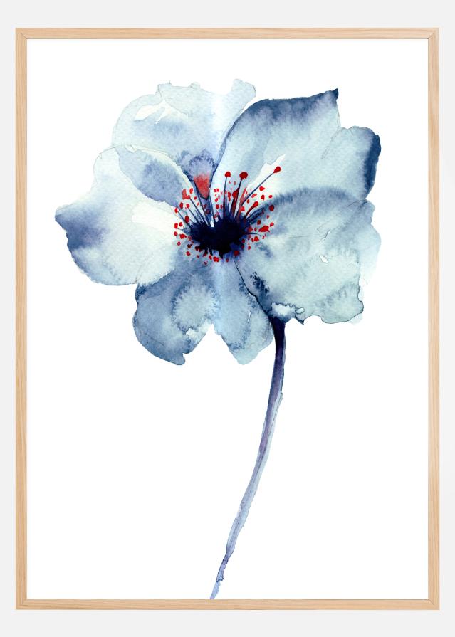 Aquarelle Flower - Blue Αφίσα