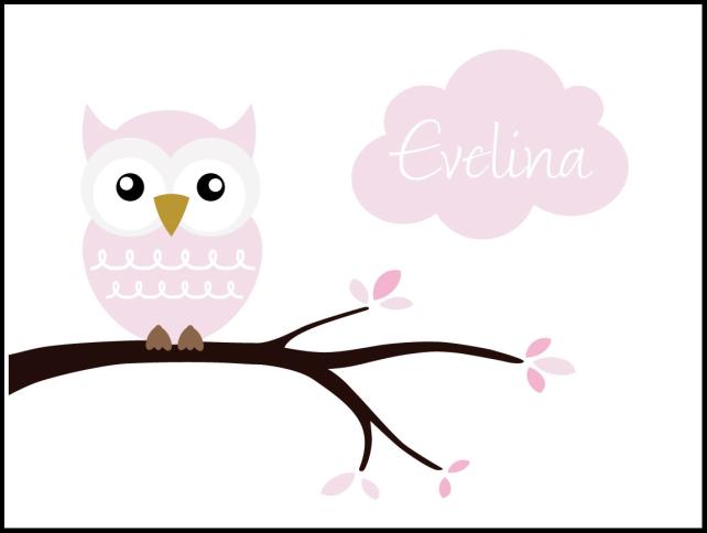 Owl Name Αφίσα Pink