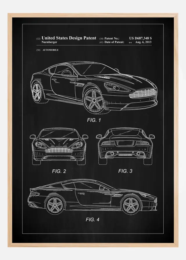 Patent Print - Aston Martin - Black Αφίσα