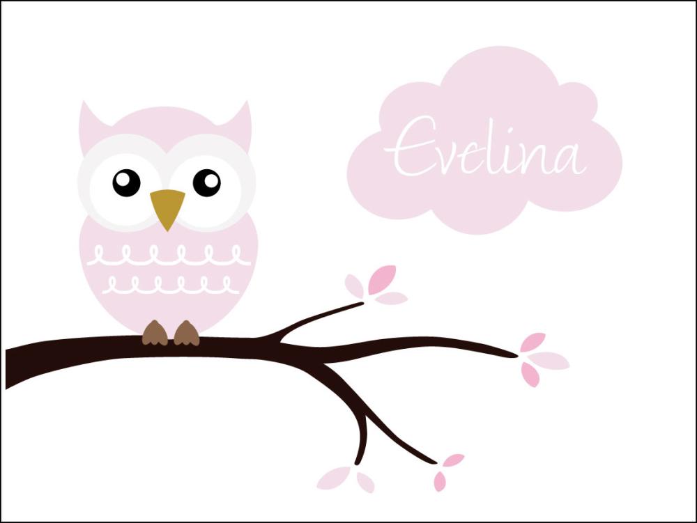 Owl Name Αφίσα Pink