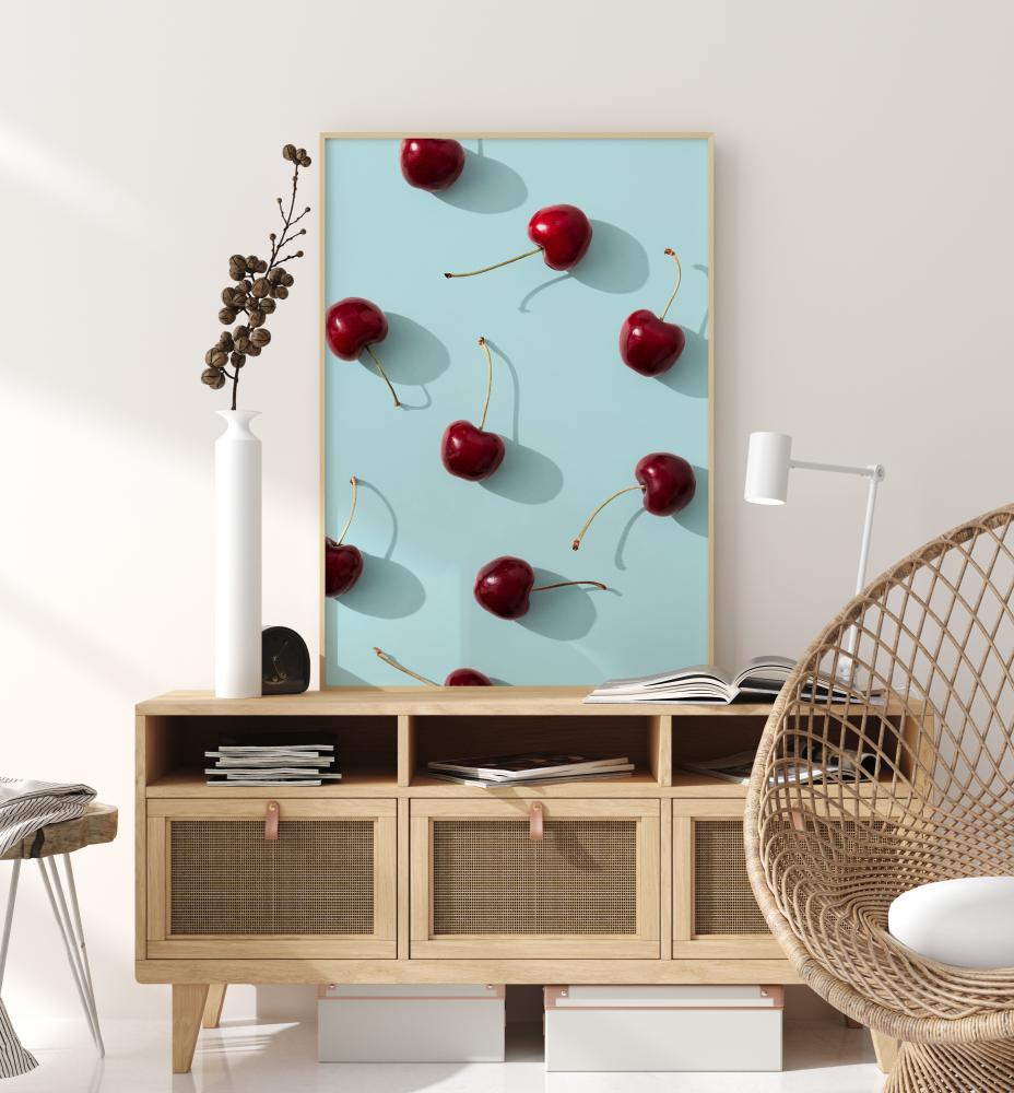 Cherries On Turquoise Αφίσα