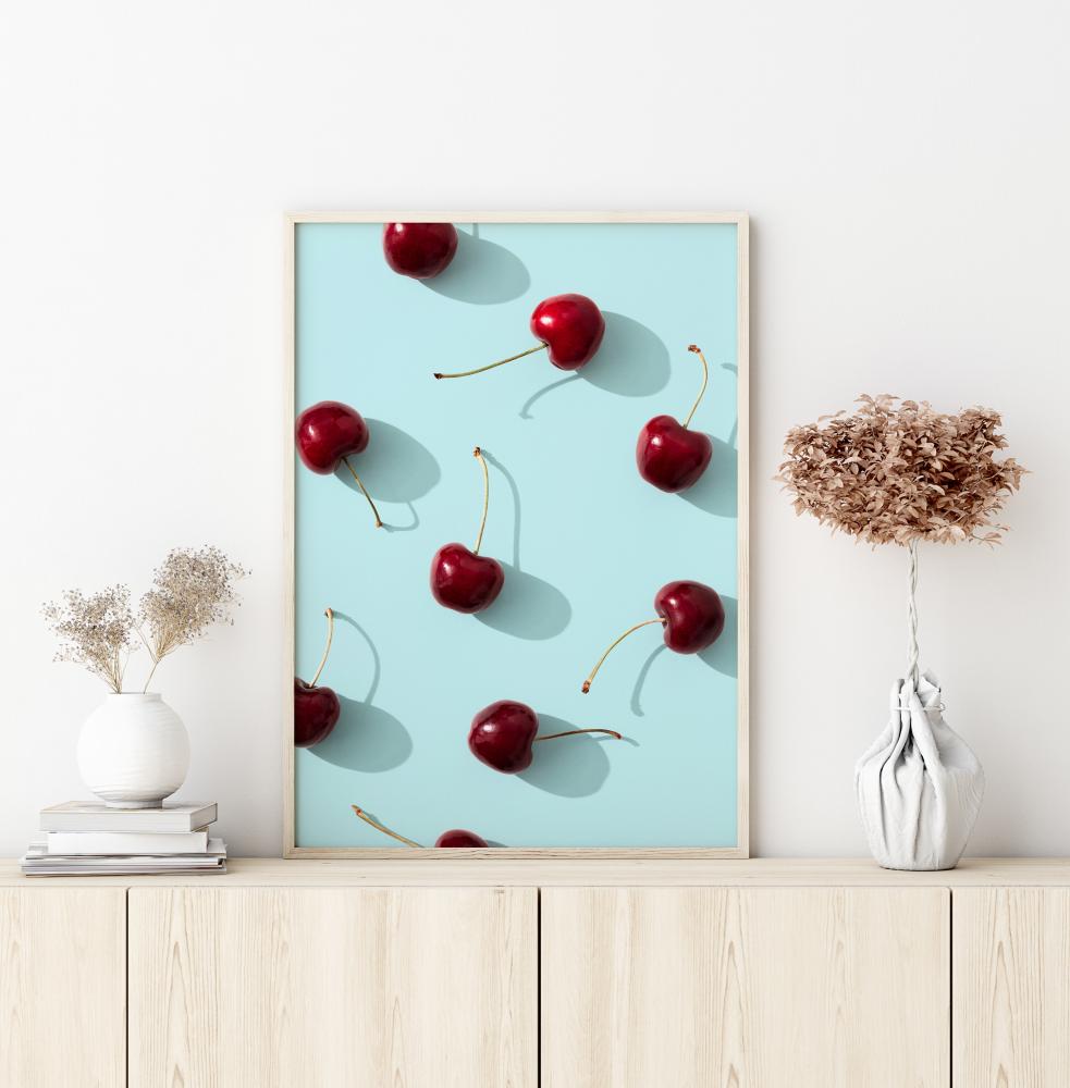 Cherries On Turquoise Αφίσα