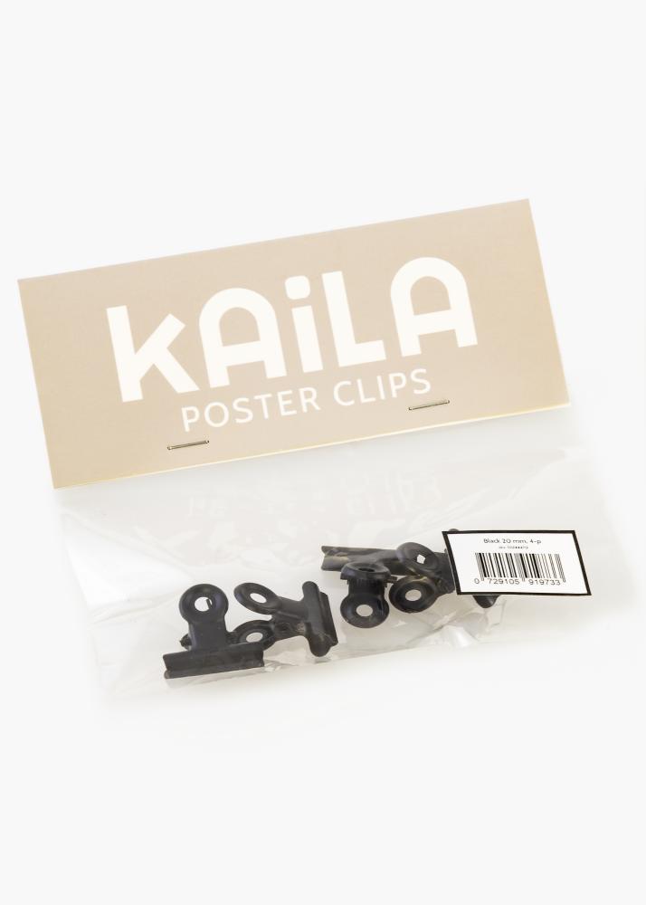 KAILA Αφίσα Clip Black 20 mm - 4-τεμάχια