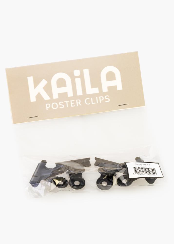 KAILA Αφίσα Clip Black 30 mm - 4-τεμάχια