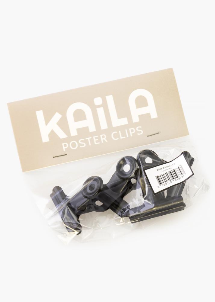 KAILA Αφίσα Clip Black 40 mm - 4-τεμάχια