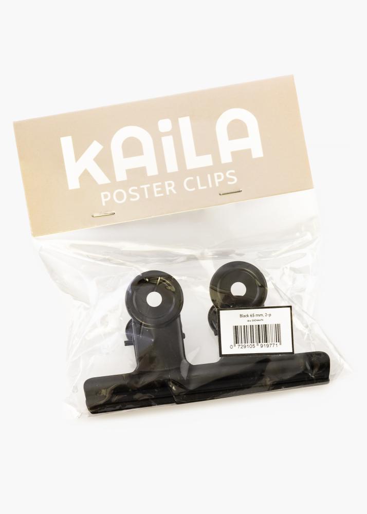 KAILA Αφίσα Clip Black 65 mm - 2-τεμάχια