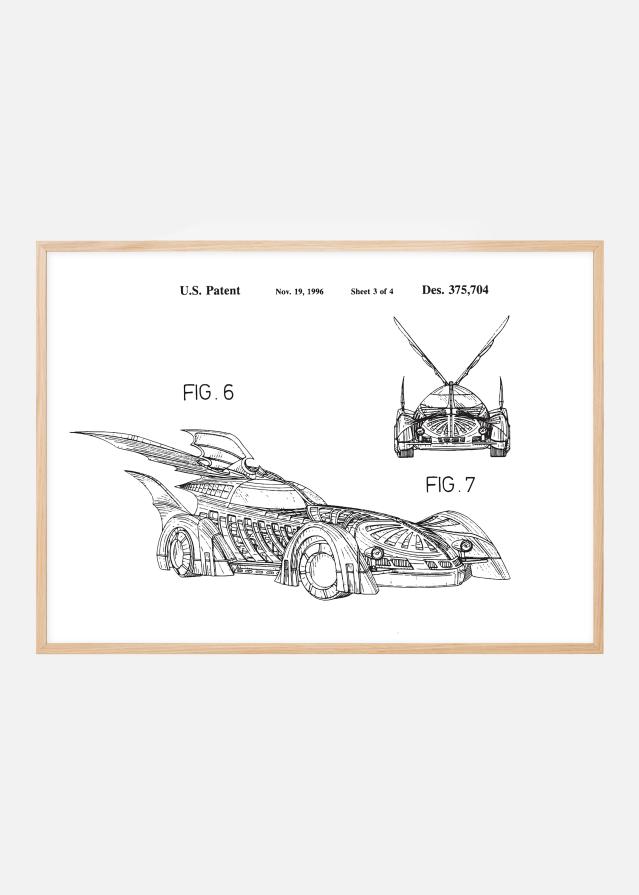 Σχέδιο διπλώματος ευρεσιτεχνίας - Batman - Batmobile 1996 III Αφίσα