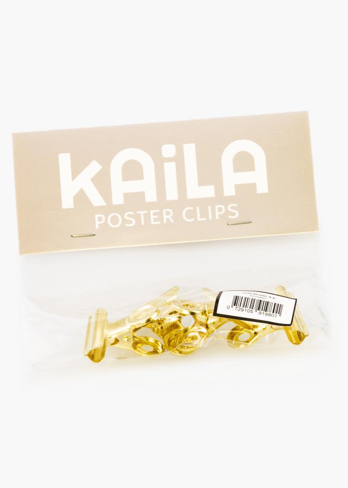 KAILA Αφίσα Clip Gold 30 mm - 4-τεμάχια