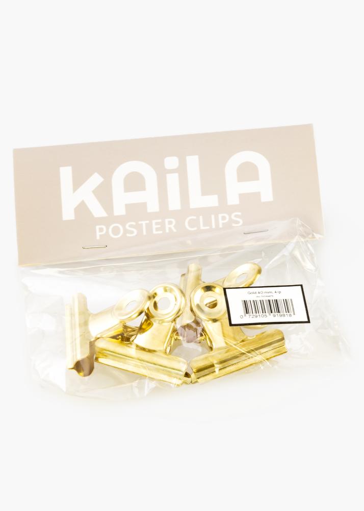 KAILA Αφίσα Clip Gold 40 mm - 4-τεμάχια