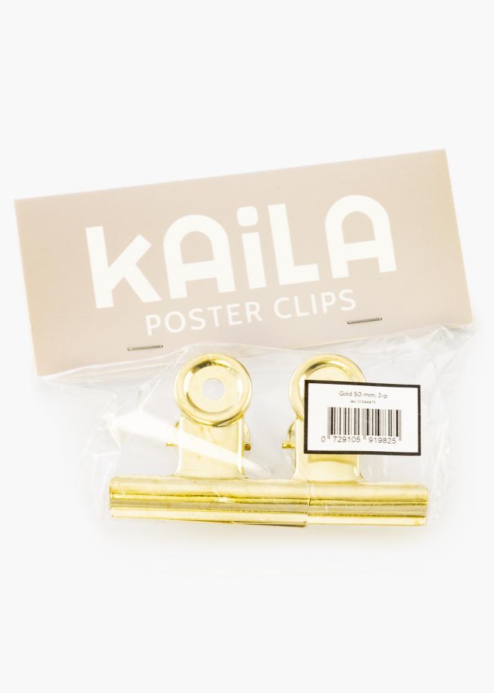 KAILA Αφίσα Clip Gold 50 mm - 2-τεμάχια