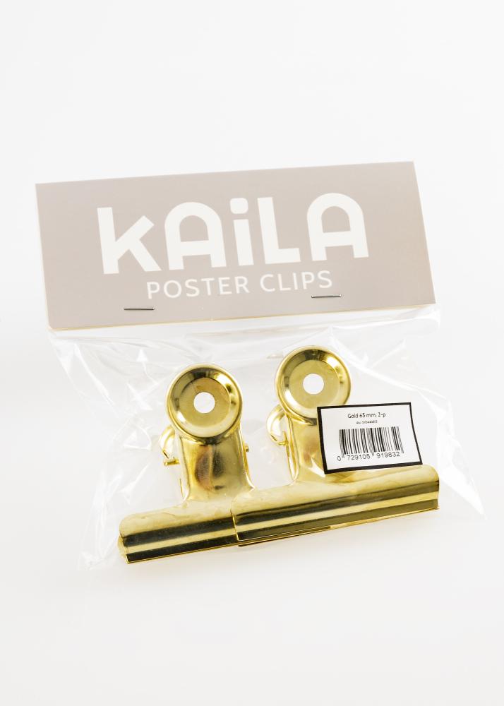 KAILA Αφίσα Clip Gold 65 mm - 2-τεμάχια