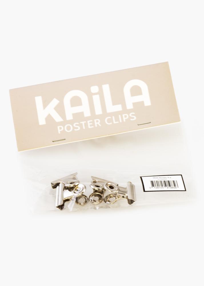 KAILA Αφίσα Clip Ασημί 20 mm - 4-τεμάχια