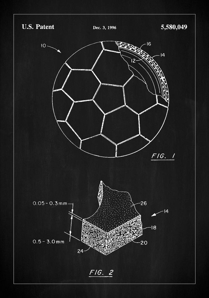 Patent Print - Football - Black Αφίσα