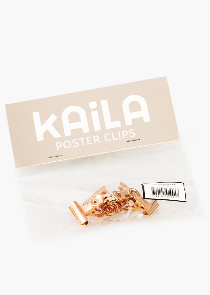 KAILA Αφίσα Clip Rose Gold 20 mm - 4-τεμάχια