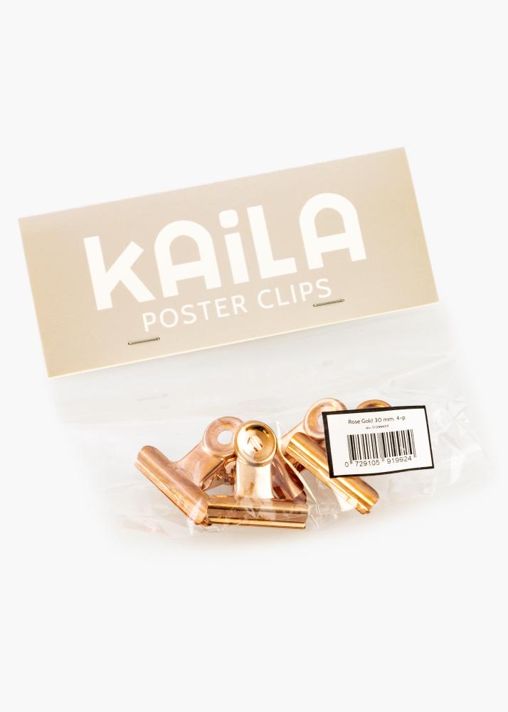 KAILA Αφίσα Clip Rose Gold 30 mm - 4-τεμάχια