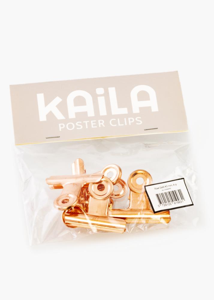 KAILA Αφίσα Clip Rose Gold 40 mm - 4-τεμάχια