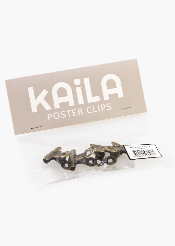 KAILA Αφίσα Clip Ρετρό Bronze 20 mm - 4-τεμάχια