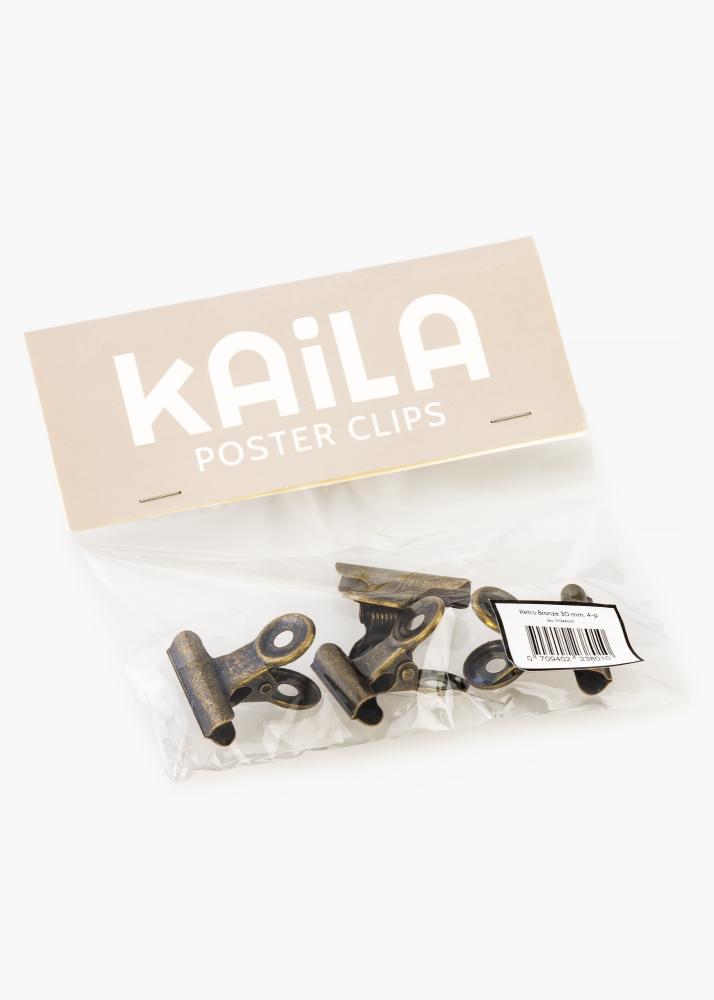 KAILA Αφίσα Clip Ρετρό Bronze 30 mm - 4-τεμάχια