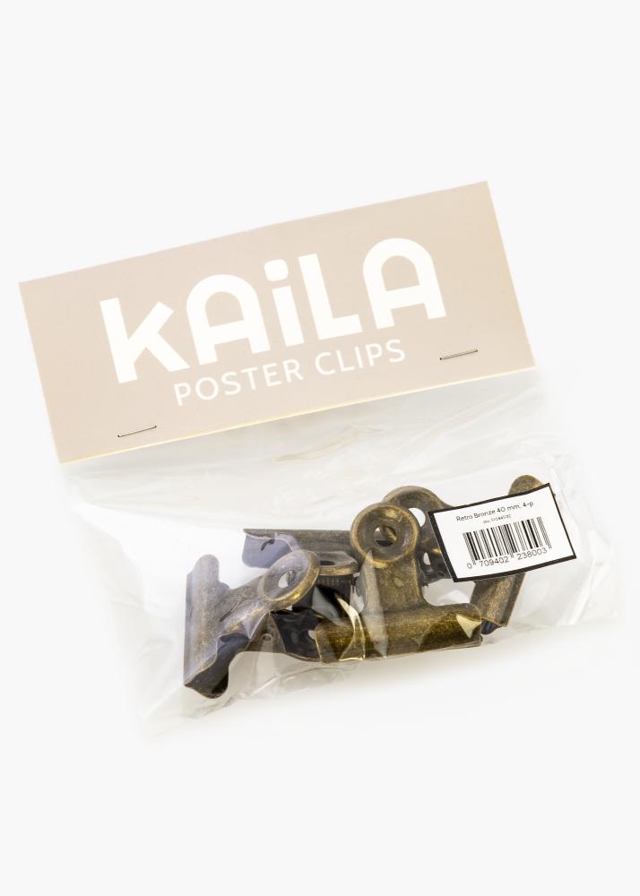 KAILA Αφίσα Clip Ρετρό Bronze 40 mm - 4-τεμάχια