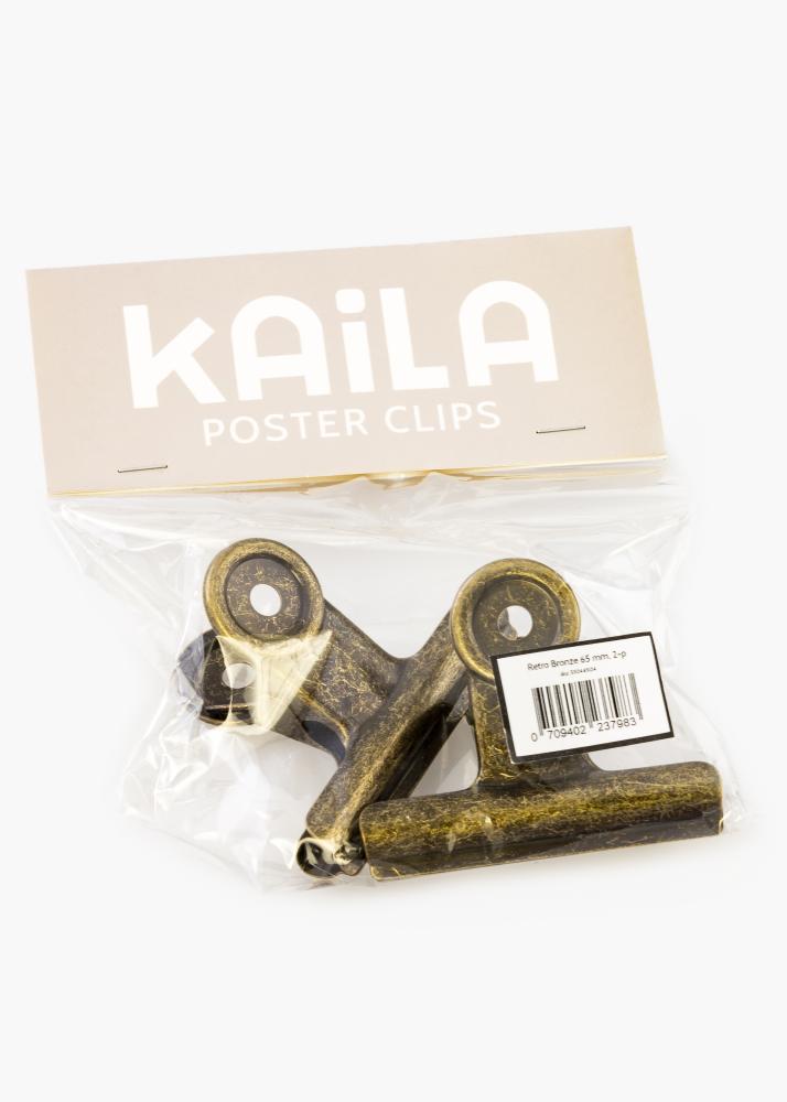 KAILA Αφίσα Clip Ρετρό Bronze 65 mm - 2-τεμάχια