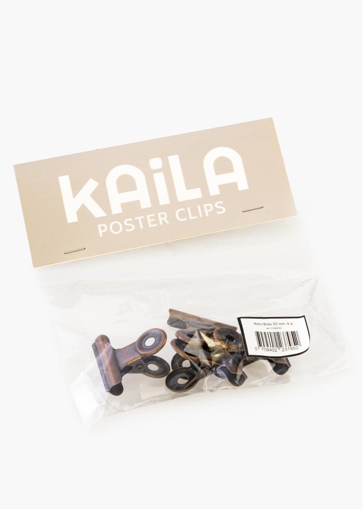 KAILA Αφίσα Clip Ρετρό Brass 30 mm - 4-τεμάχια