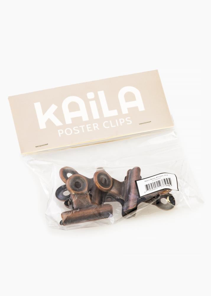 KAILA Αφίσα Clip Ρετρό Brass 40 mm - 4-τεμάχια