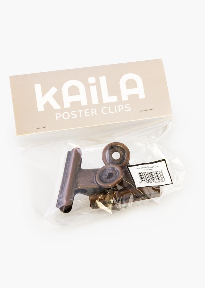 KAILA Αφίσα Clip Ρετρό Brass 50 mm - 2-τεμάχια