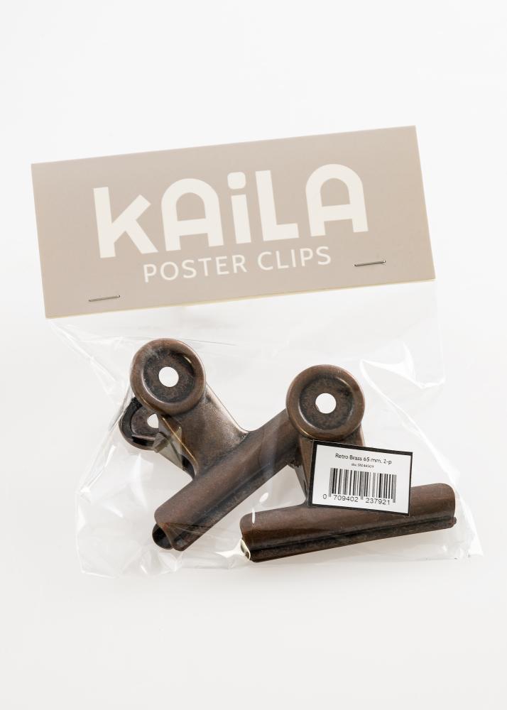 KAILA Αφίσα Clip Ρετρό Brass 65 mm - 2-τεμάχια