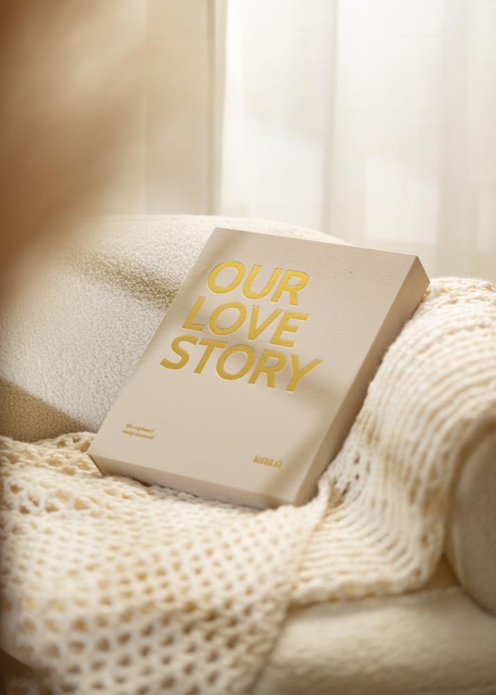 KAILA OUR LOVE STORY Creme - Coffee Table Photo Album (60 Μαύρες σελίδες)