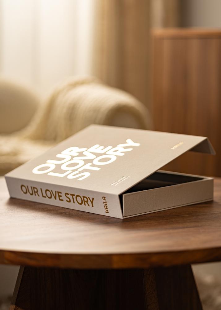 KAILA OUR LOVE STORY Creme - Coffee Table Photo Album (60 Μαύρες σελίδες)