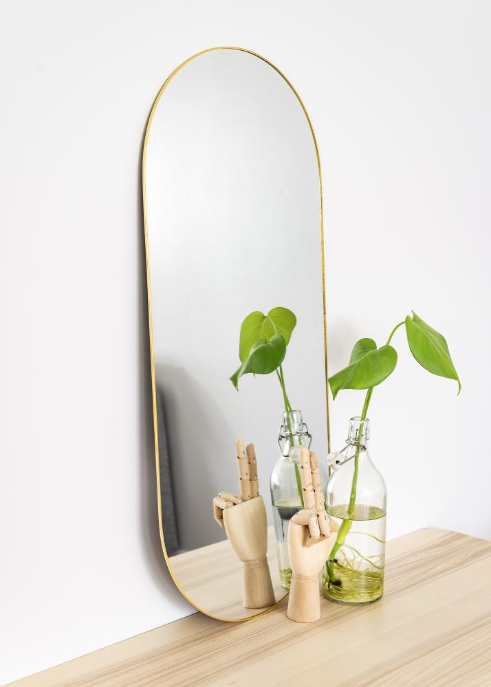 KAILA Οβάλ Mirror - Thin Brass 35x80 cm