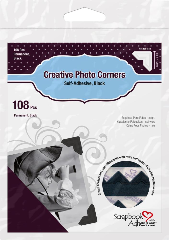 3L Creative Photo Corners Μαύρος - 108 τεμάχιο