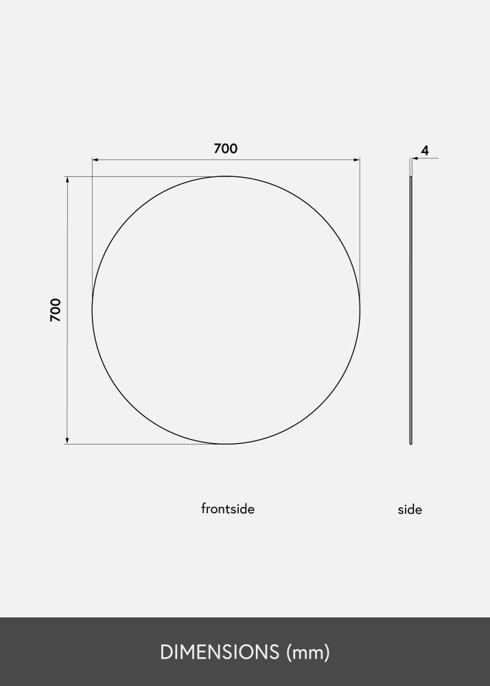 KAILA Κυκλικός Καθρέφτης 70 cm Ø