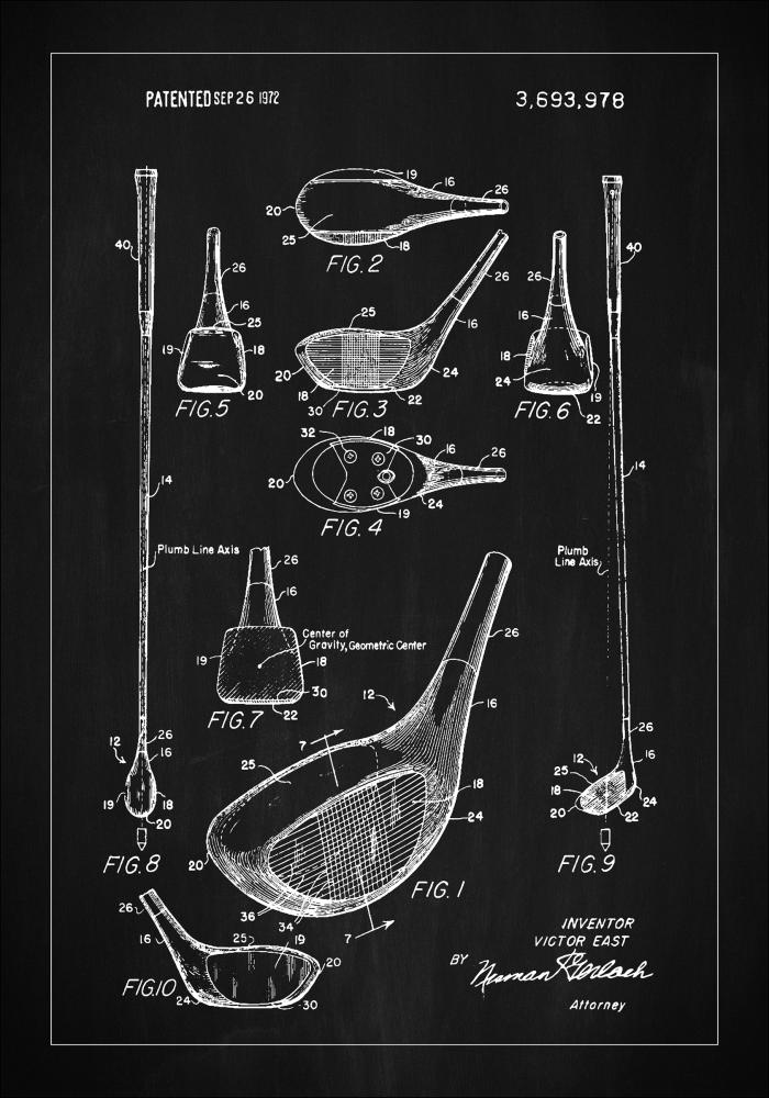 Patent Print - Golf Club - Black Αφίσα