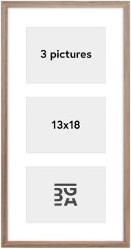 Edsbyn Κορνίζα κολάζ IX Ανοιχτό καρυδιά - 3 Εικόνες (13x18 cm)