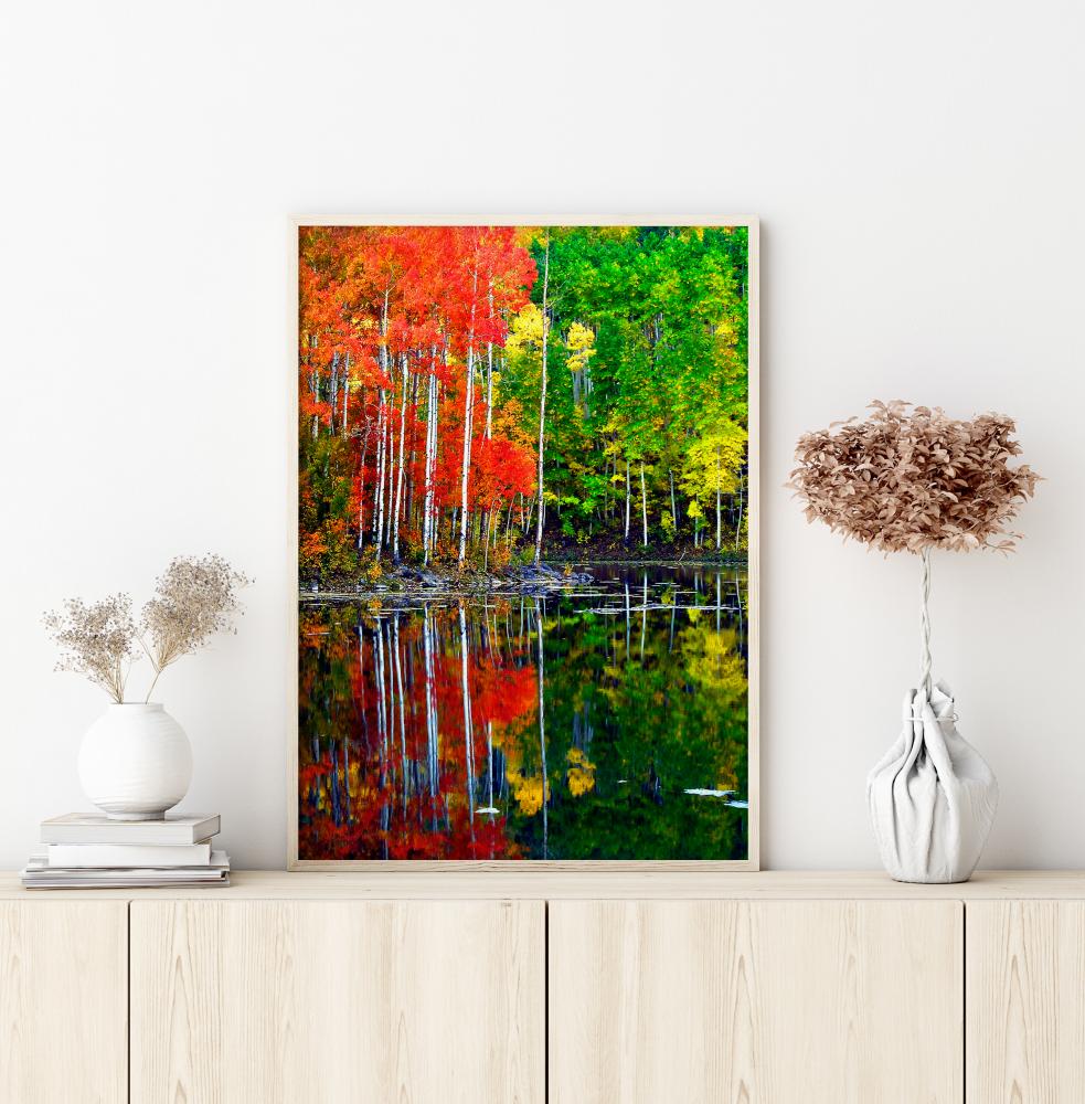 Colourful Trees By The Lake Αφίσα