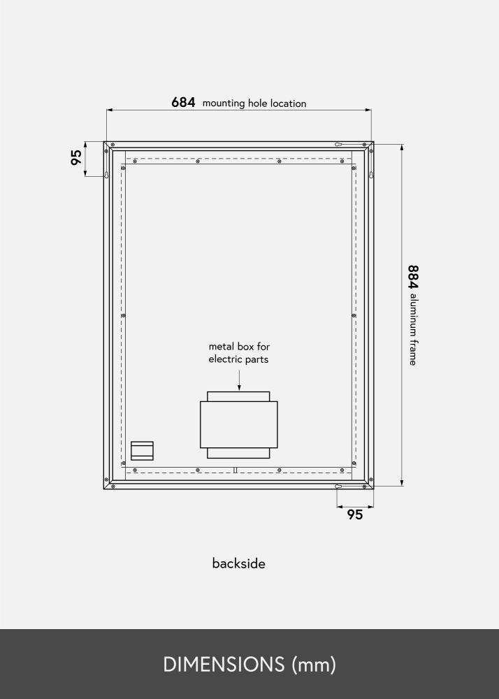 KAILA Καθρέφτης Corners LED 70x90 cm