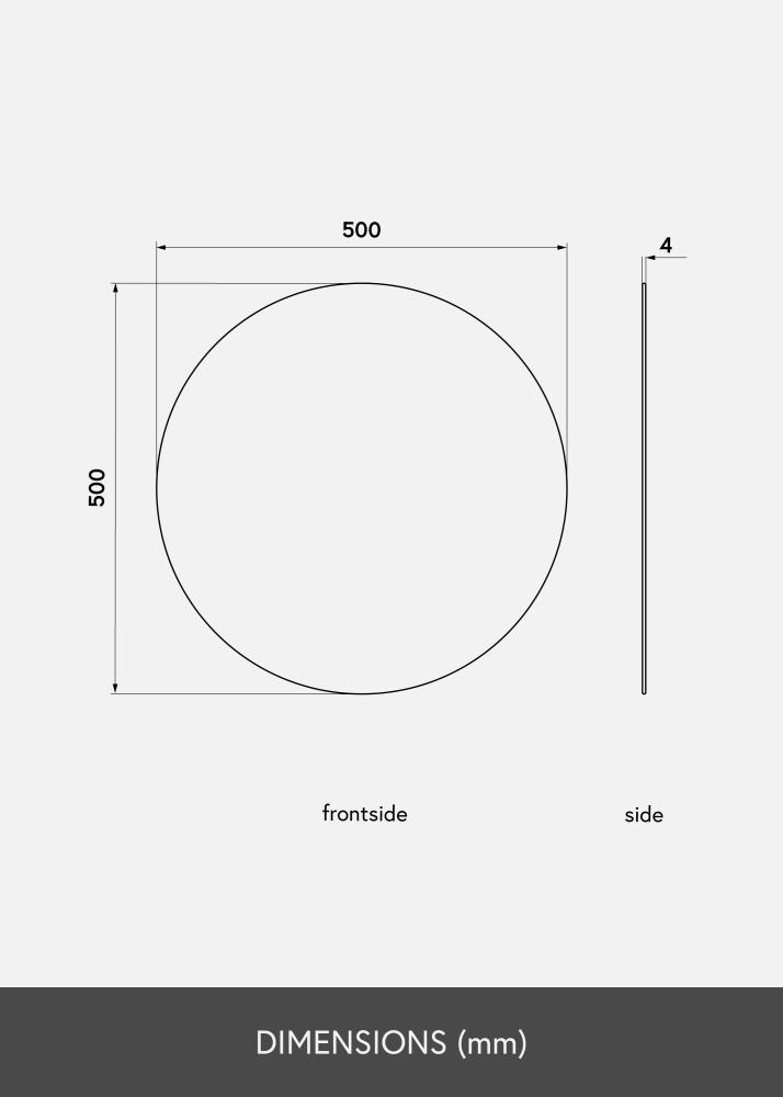 KAILA Κυκλικός Καθρέφτης 50 cm Ø