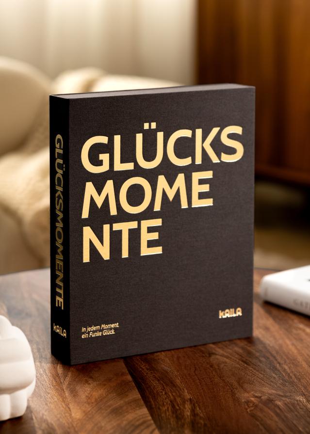 KAILA GLÜCKSMOMENTE Creme - Coffee Table Photo Album (60 Μαύρες Σελίδες)