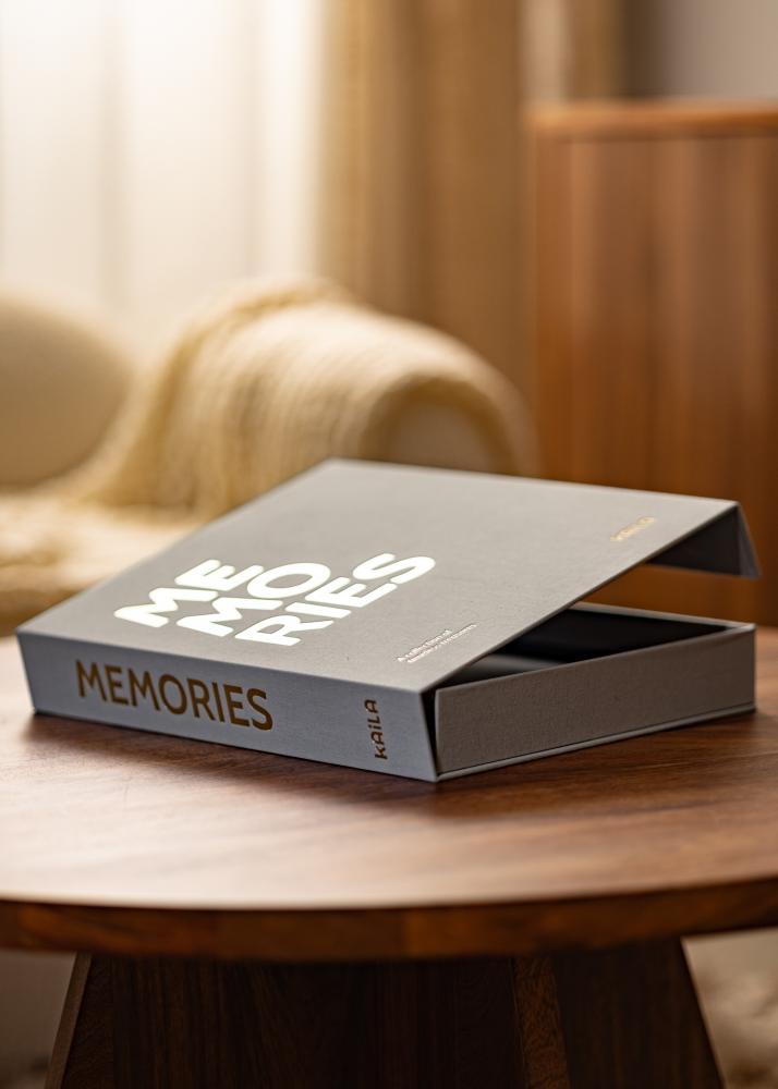 KAILA MEMORIES Grey - Coffee Table Photo Album (60 Μαύρες Σελίδες / 30 φύλλα)