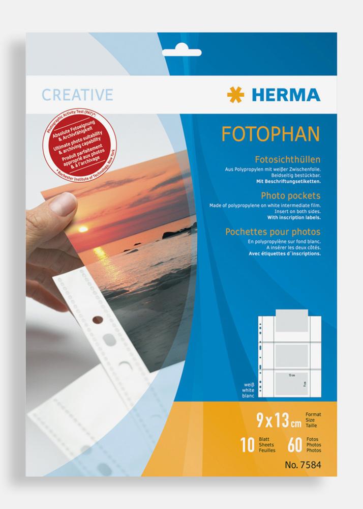 Herma φωτοθήκες 9x13 cm Οριζόντιος - Συσκευασία-10 Λευκά