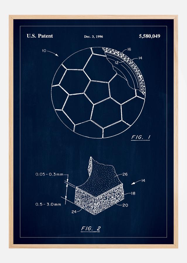 Patent Print - Football - Blue Αφίσα