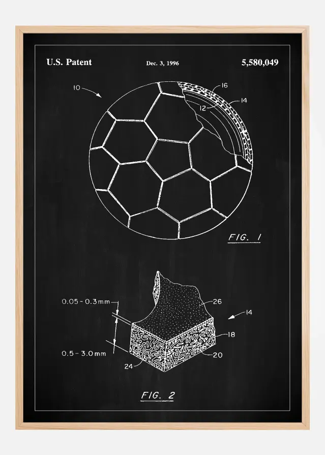 Patent Print - Football - Black Αφίσα