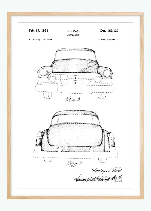 Σχέδιο διπλώματος ευρεσιτεχνίας - Cadillac II Αφίσα